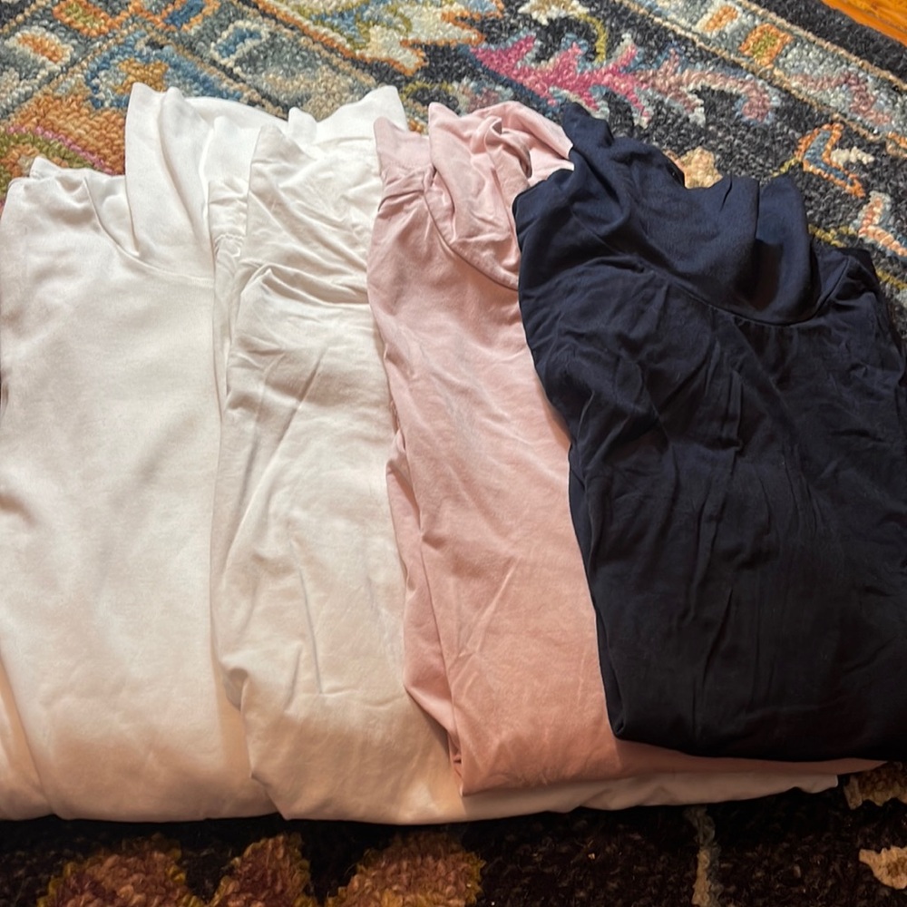 J Jill turtlenecks white pink black XL